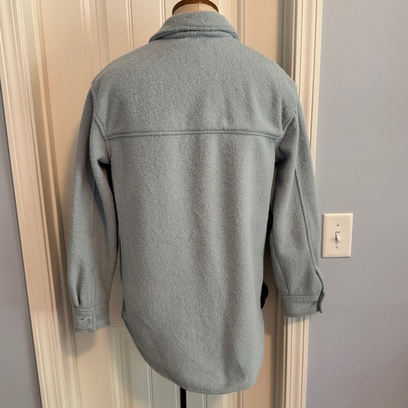 Joie Small Shacket Shirt Jacket ~ Light Blue Fleece Button Down Pockets - Picture 3 of 7